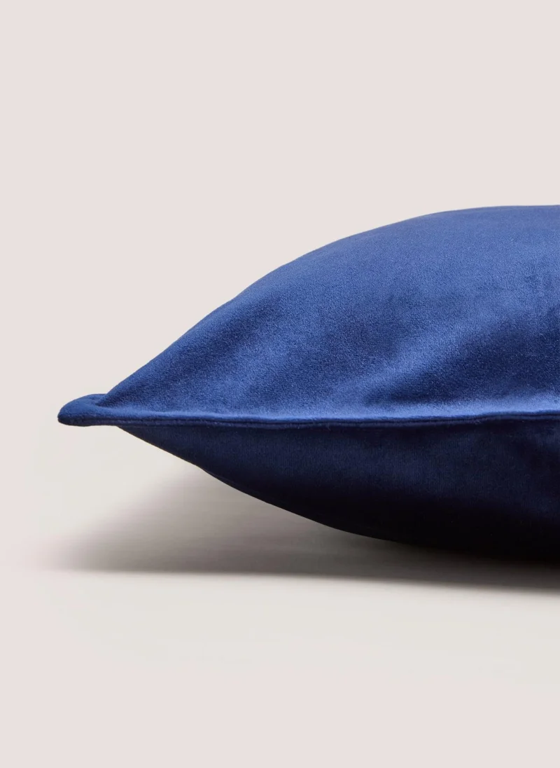 Matalan Navy Plain Velvet Cushion
